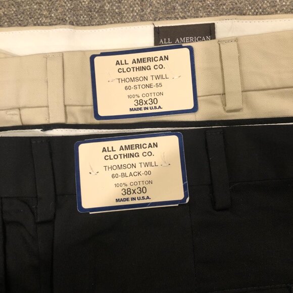 Two Pair of Men's Chino's, All American Clothing Co., Size 38x30, Made in USA - Picture 2 of 5